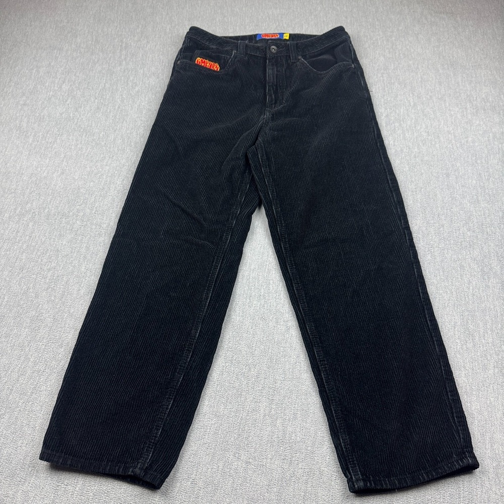 Empyre Pants Mens 28 Black Relax Corduroy Straight Streetwear Skate Baggy Y2K